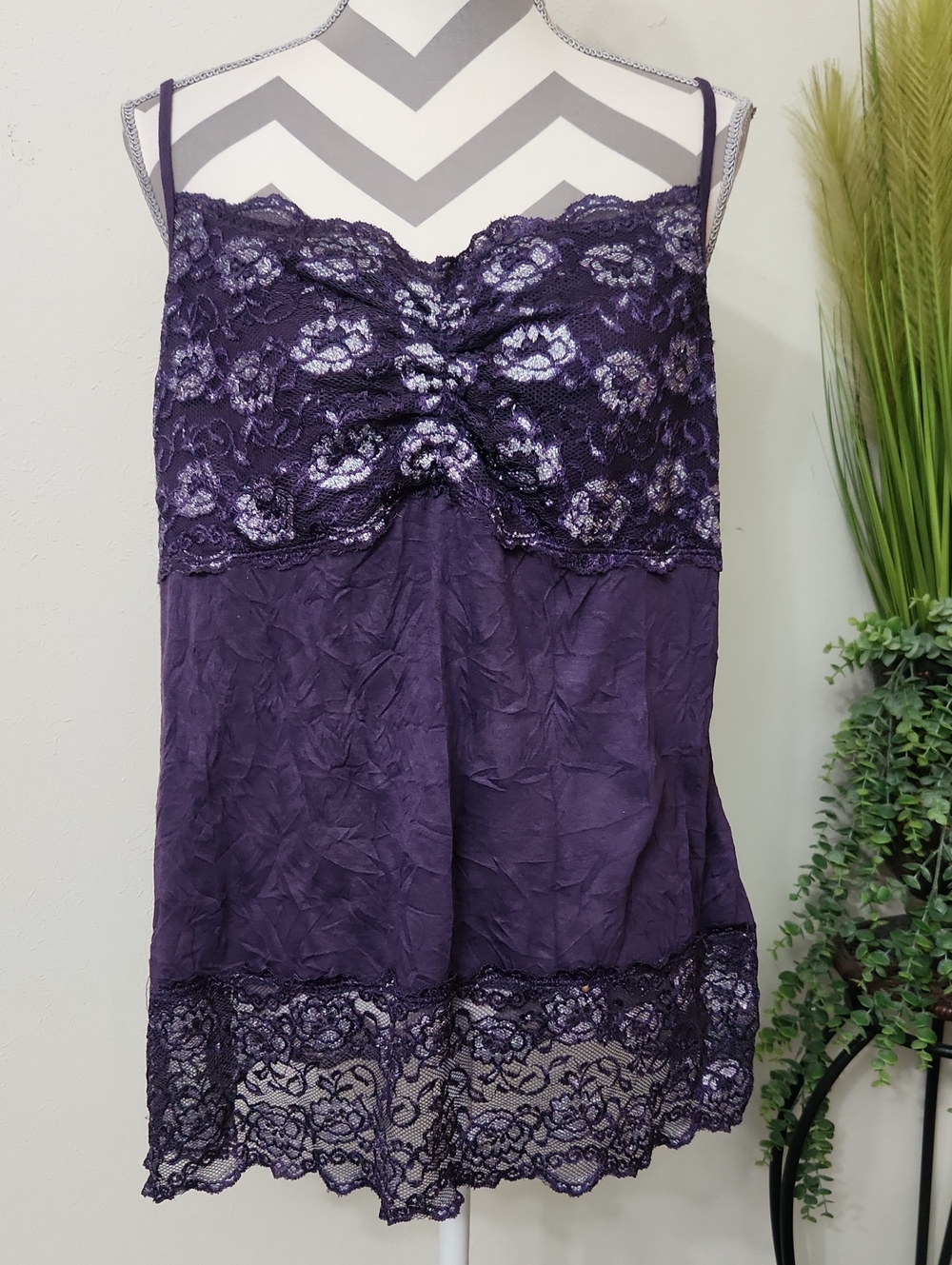 Maurices Women's Purple Lace Trim Cami